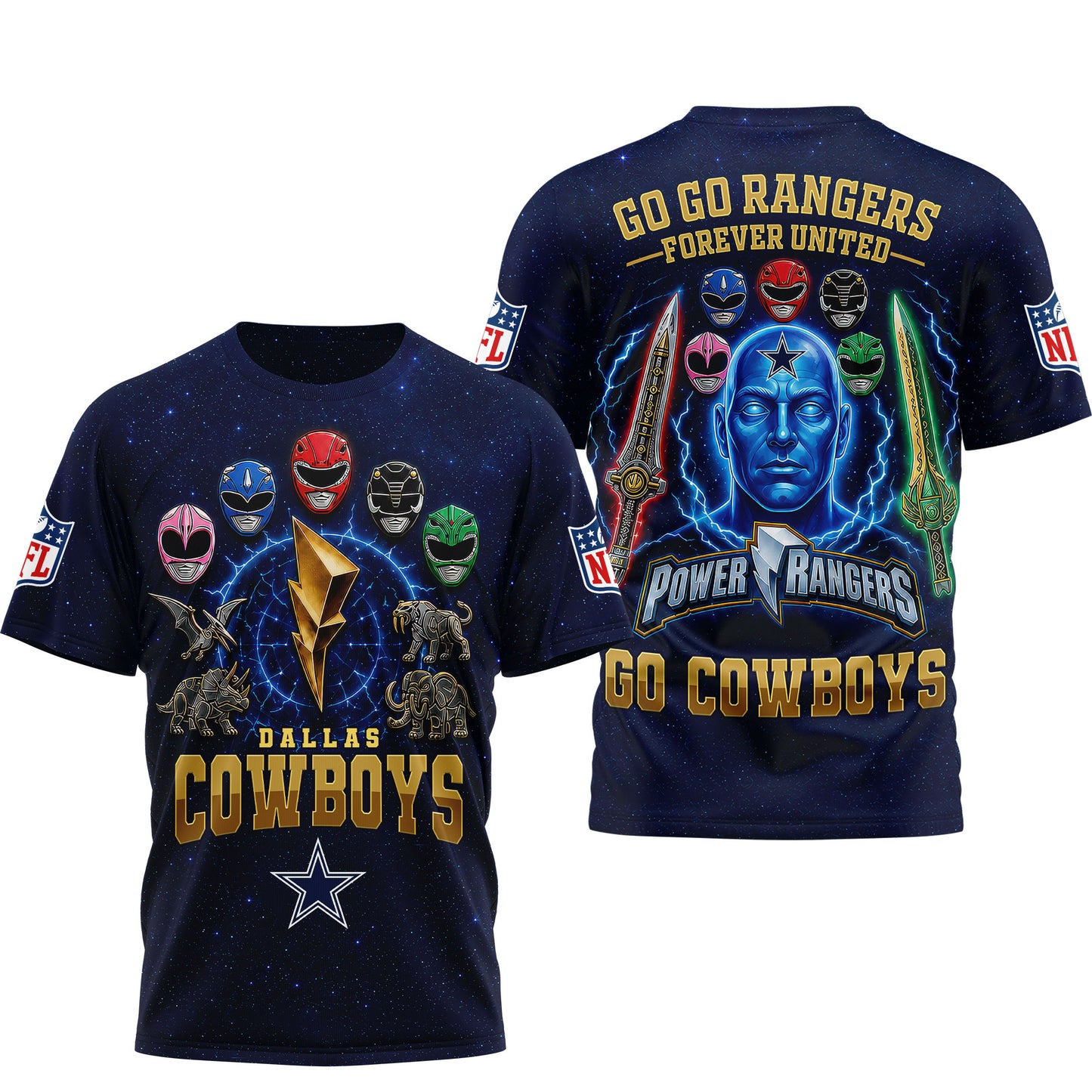 Dallas Cowboys | Premium NFL Go Go Rangers 3D Shirt | WI84