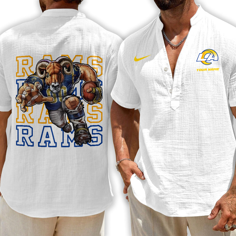 Los Angeles Rams | Men's Button Short Sleeve Shirt | OG34