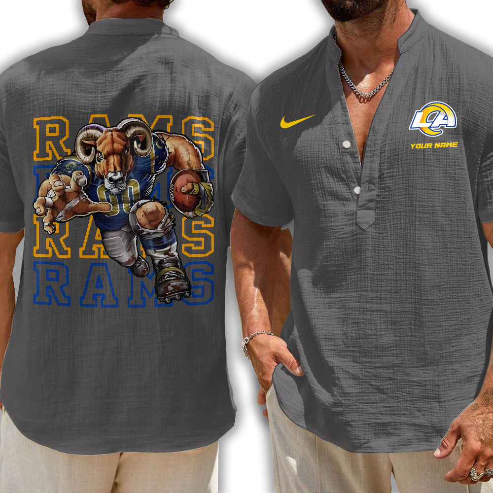 Los Angeles Rams | Men's Button Short Sleeve Shirt | OG34