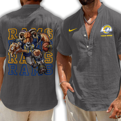 Los Angeles Rams | Men's Button Short Sleeve Shirt | OG34
