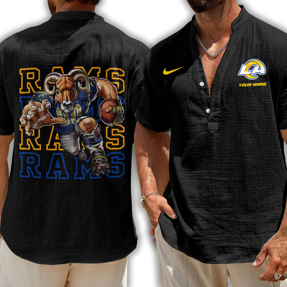 Los Angeles Rams | Men's Button Short Sleeve Shirt | OG34