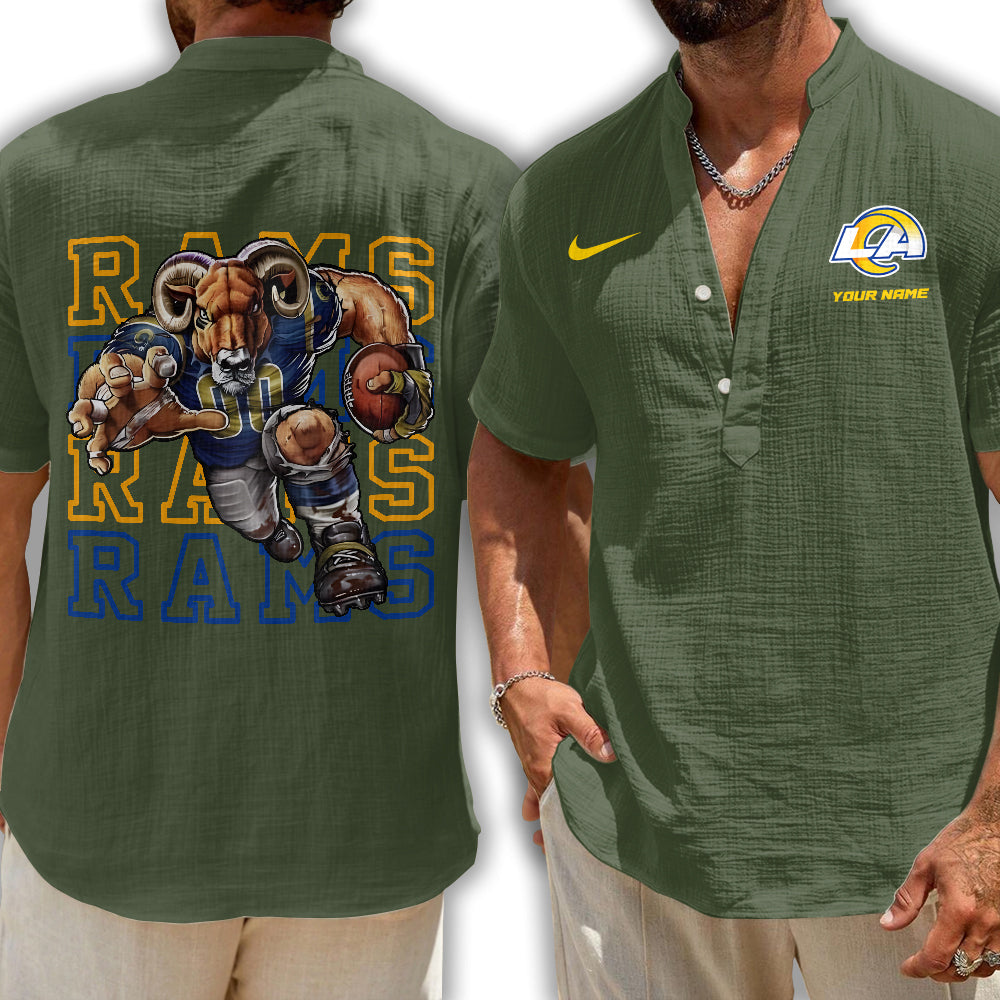 Los Angeles Rams | Men's Button Short Sleeve Shirt | OG34