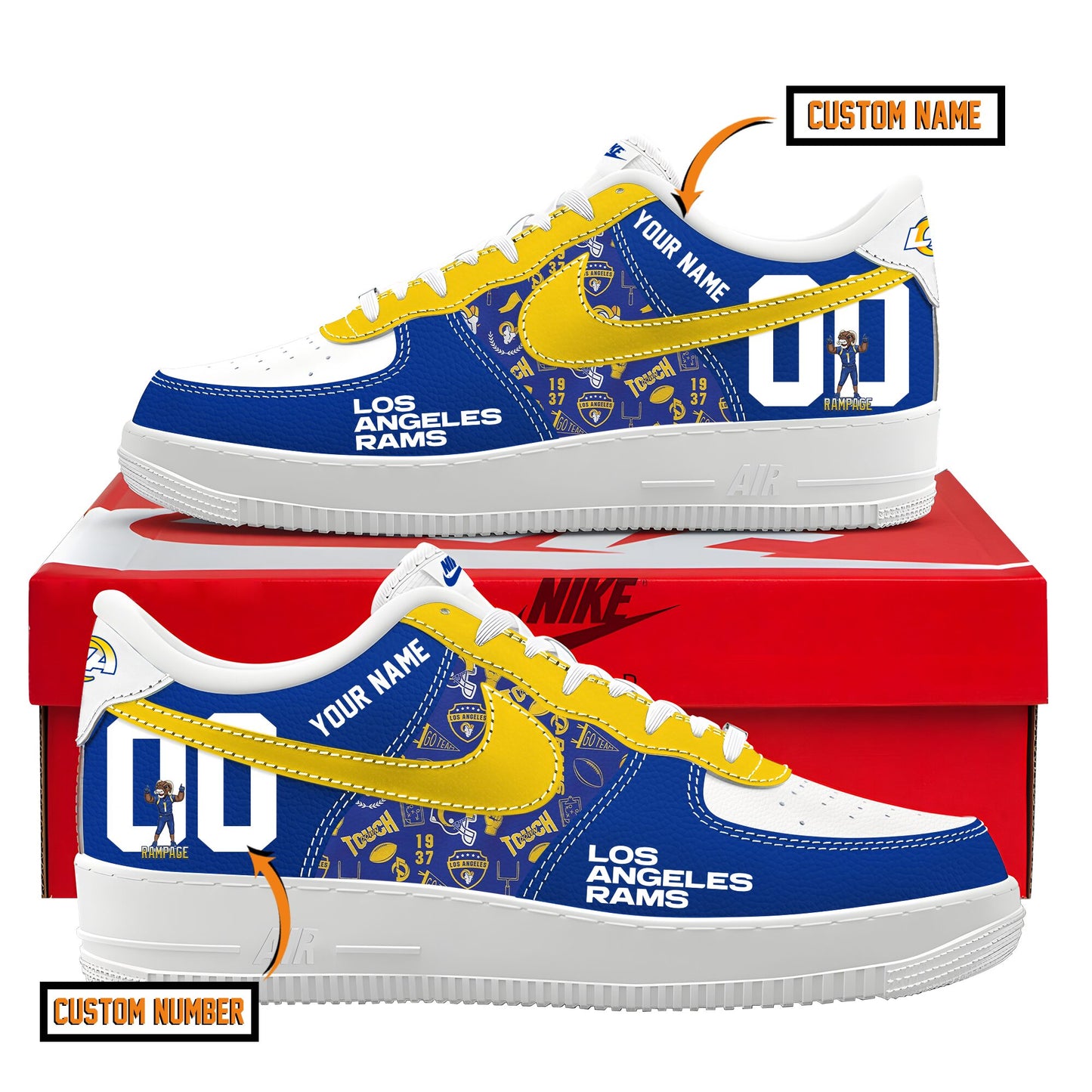 Los Angeles Rams | AF1 Shoes | FV15