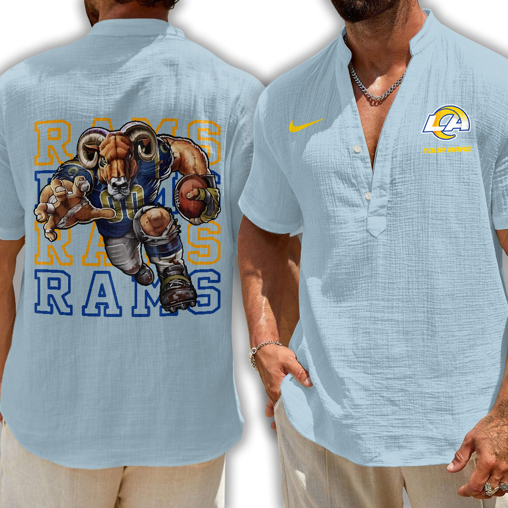 Los Angeles Rams | Men's Button Short Sleeve Shirt | OG34