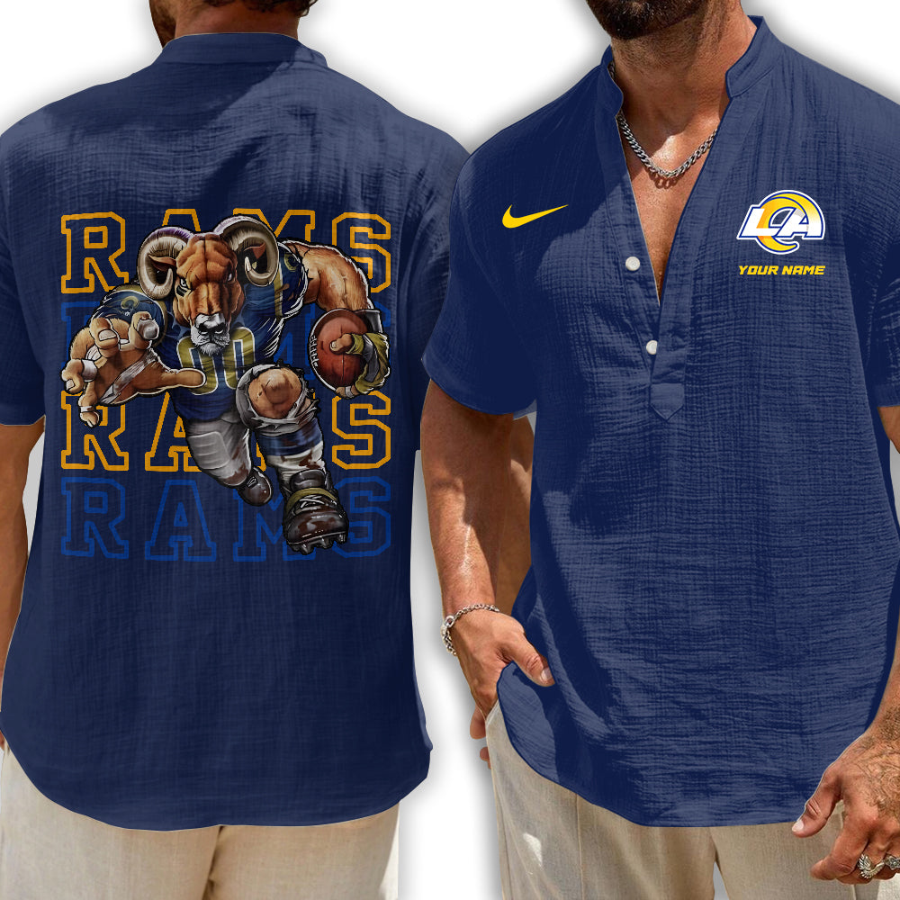 Los Angeles Rams | Men's Button Short Sleeve Shirt | OG34