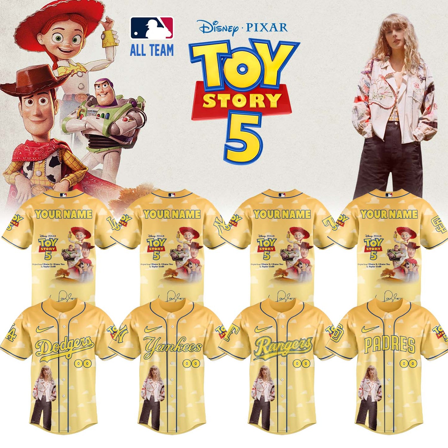 MLB x Taylor Swift x Toy Story 5 Limited Edition - Jersey (Custom Name, CustomNumber) | EB71