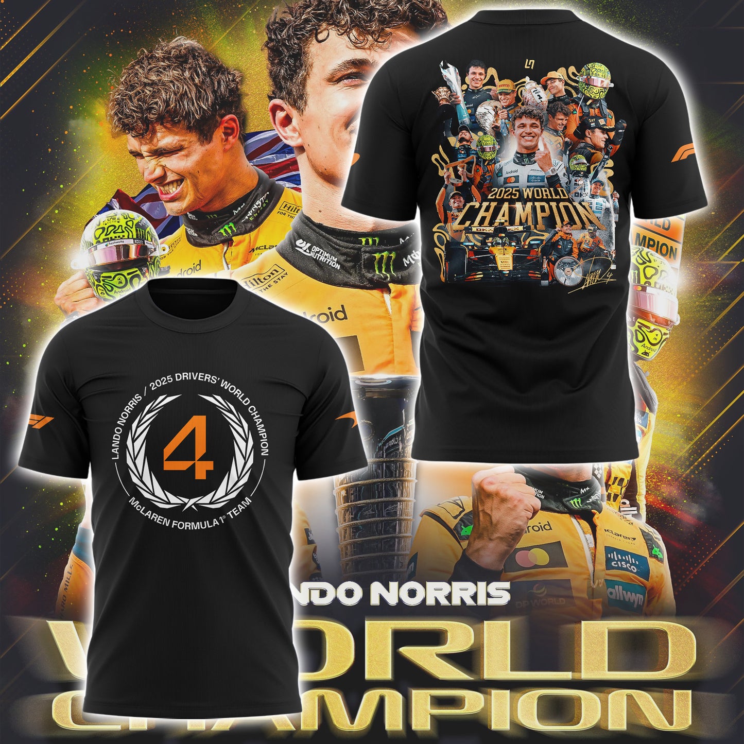 McLaren Lando Norris 2025 F1 World Champions Limited Edition Shirt