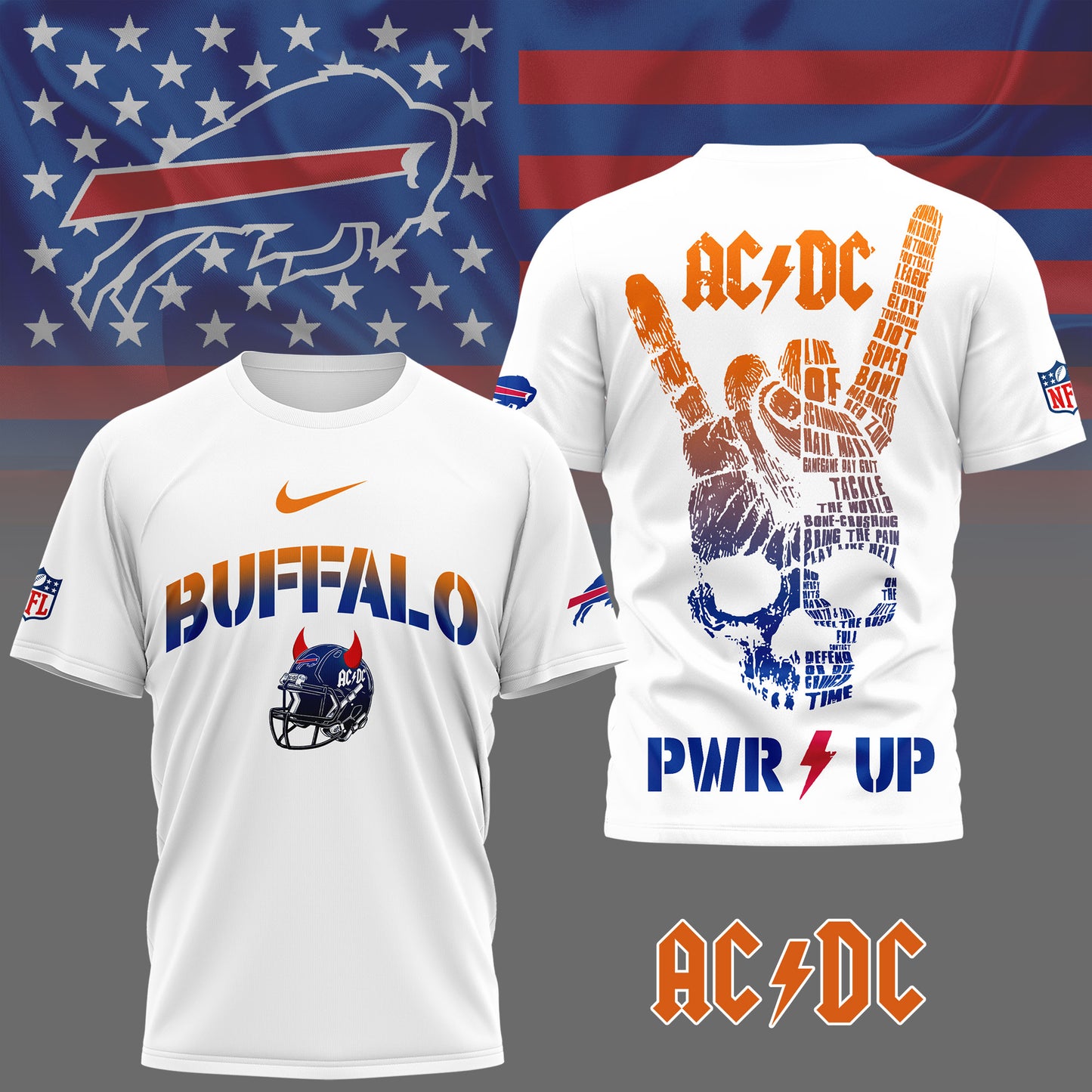 Buffalo Bills | Premium NFL Ac/Dc Fan 3D Shirt | CD75