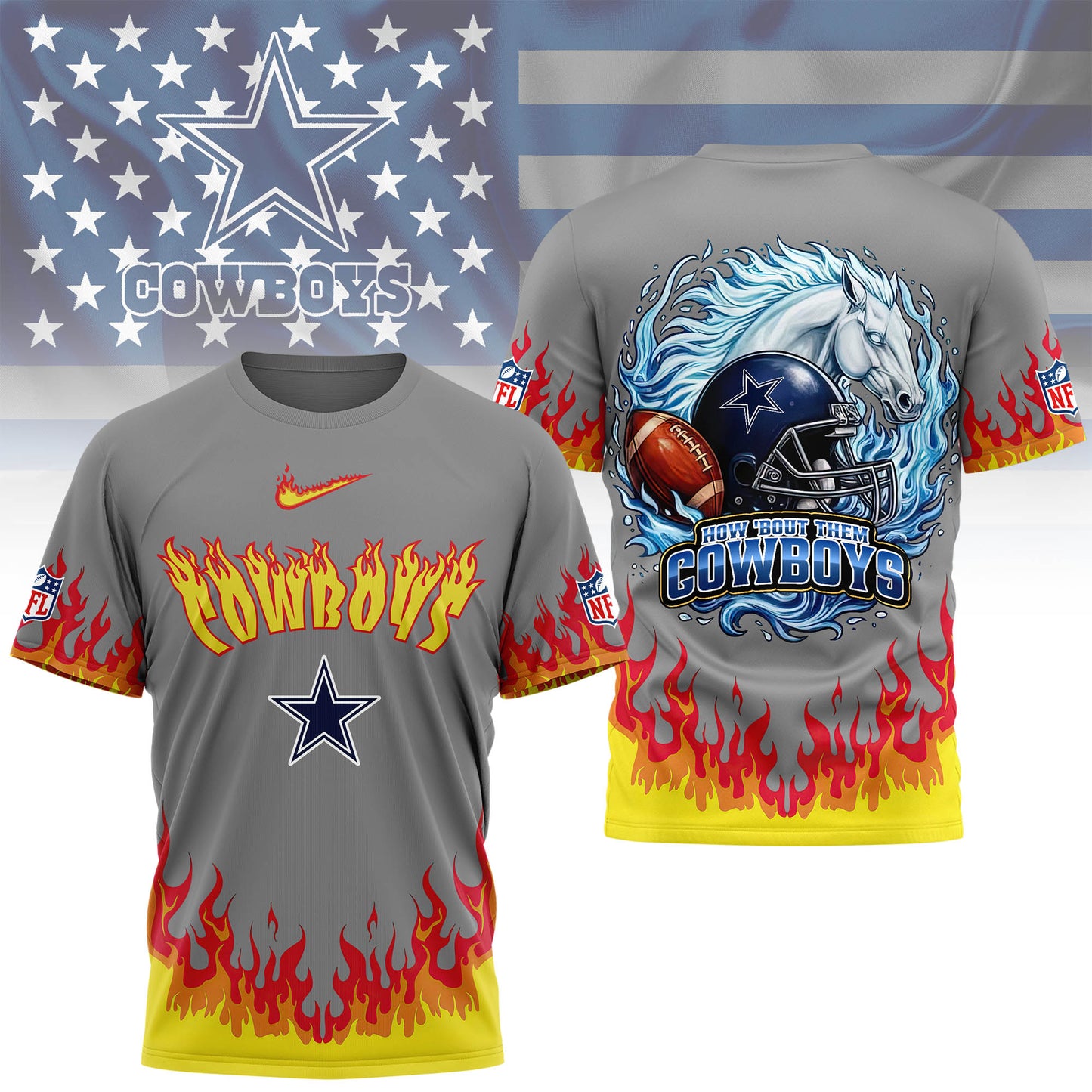 Dallas Cowboys | Premium NFL Firewave 3D Shirt | UN73