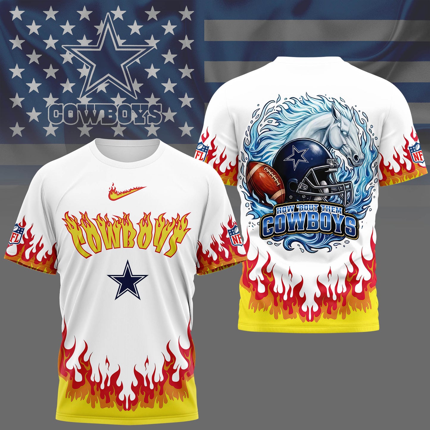 Dallas Cowboys | Premium NFL Firewave 3D Shirt | UN73