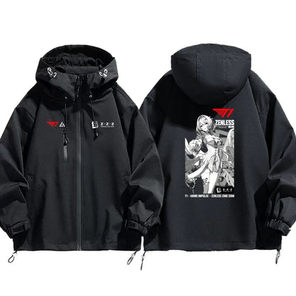 T1 Esports x Anime Collaboration Print - Men's Loose Fit  Windbreaker Jacket Outerwear for Fall/Winter