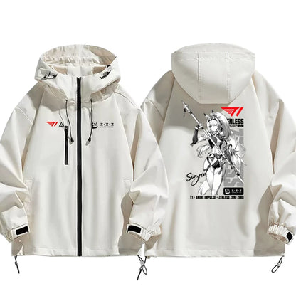 T1 Esports x Anime Collaboration Print - Men's Loose Fit  Windbreaker Jacket Outerwear for Fall/Winter