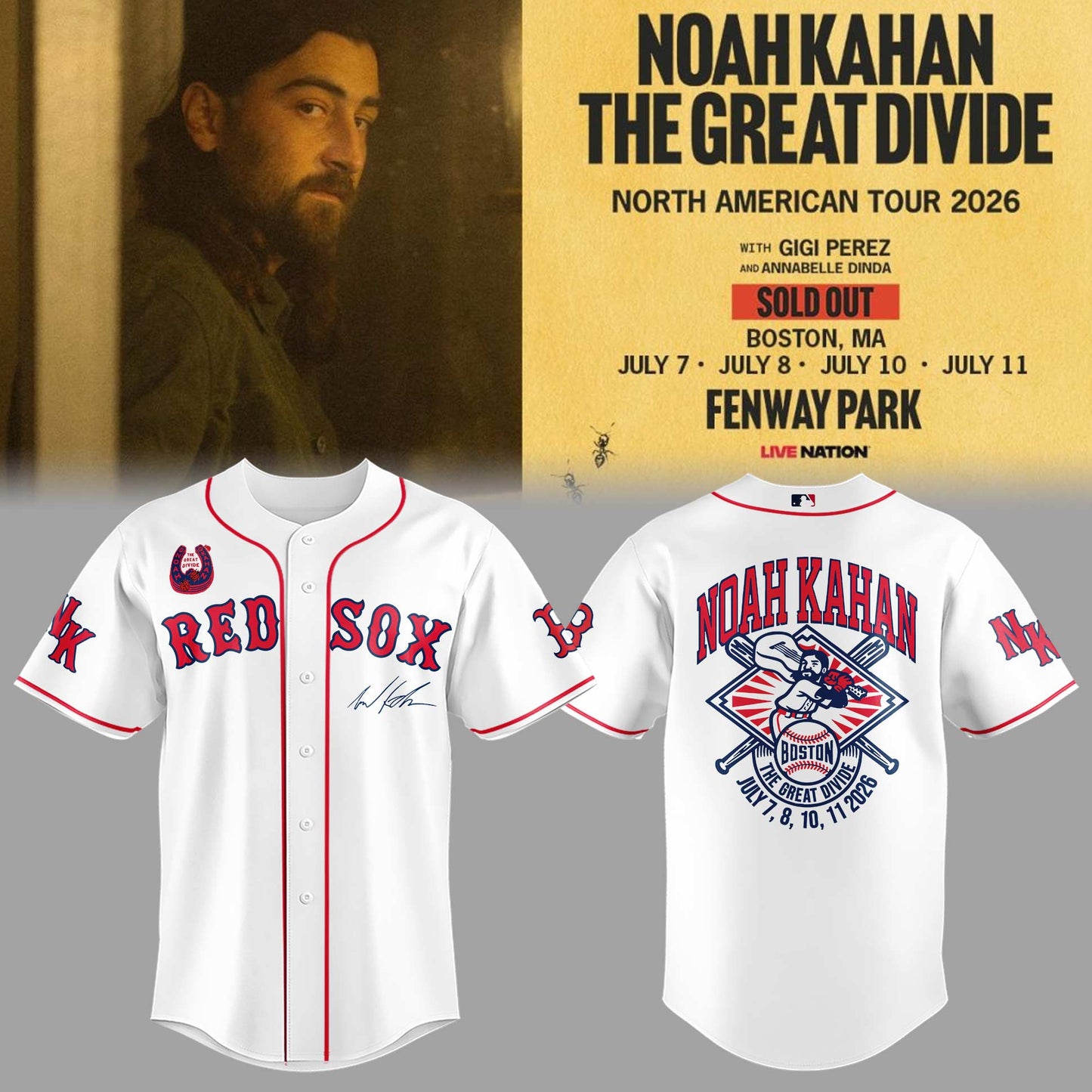 Limited Editon The Great Divide Tour At Fenway Park Boston Jersey | LJ84