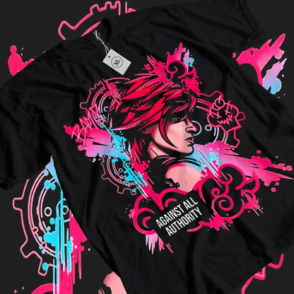 Vi Jinx Arcane T-Shirt Japanese Anime Cartoon Girl Jinx Arcane Graphic Gift Shirt All Size