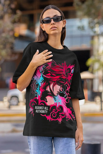 Vi Jinx Arcane T-Shirt Japanese Anime Cartoon Girl Jinx Arcane Graphic Gift Shirt All Size