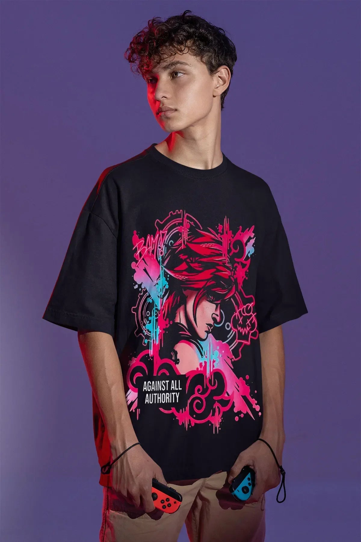 Vi Jinx Arcane T-Shirt Japanese Anime Cartoon Girl Jinx Arcane Graphic Gift Shirt All Size