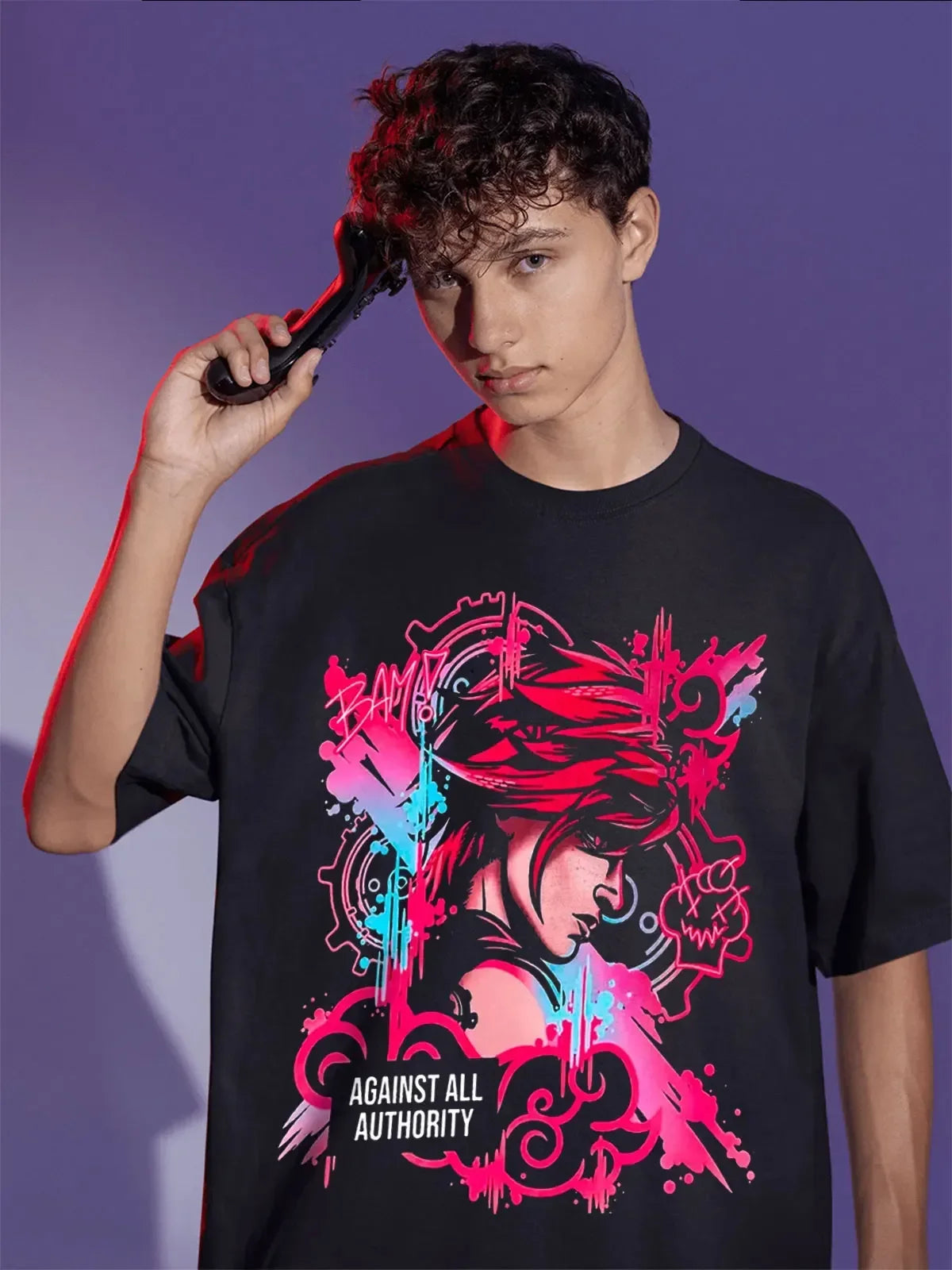Vi Jinx Arcane T-Shirt Japanese Anime Cartoon Girl Jinx Arcane Graphic Gift Shirt All Size