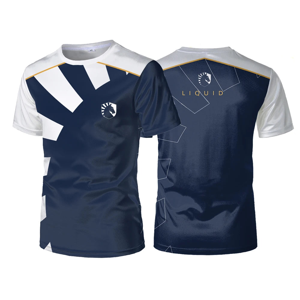 Liquid Team Team Uniforms CS:GO E-sports Competition Training Suits Men's Sports T-shirts Breathable Casual Oversized Tops Tees