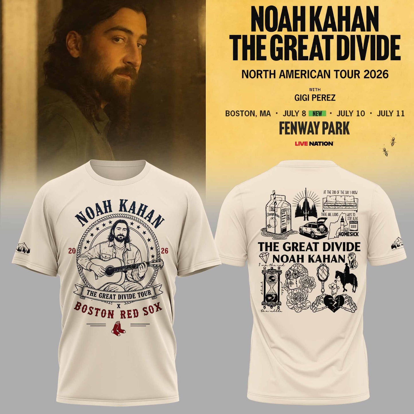 _ Noah Kahan - The Great Divide Tour 2026 Limited Tshirt | ZG21