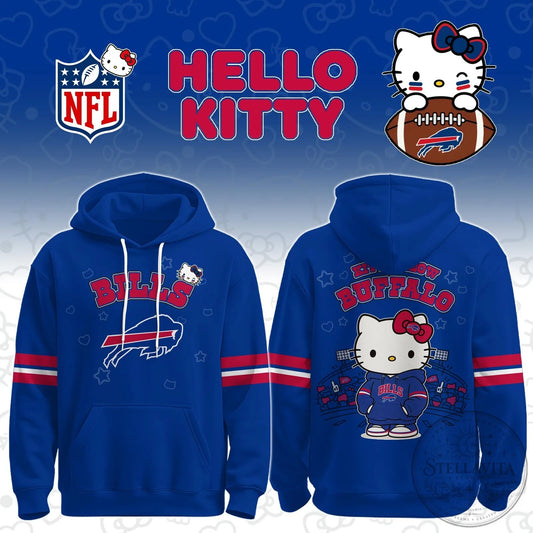 Buffalo Bills Hello Kitty NFL Football Team Royal Blue Hoodie