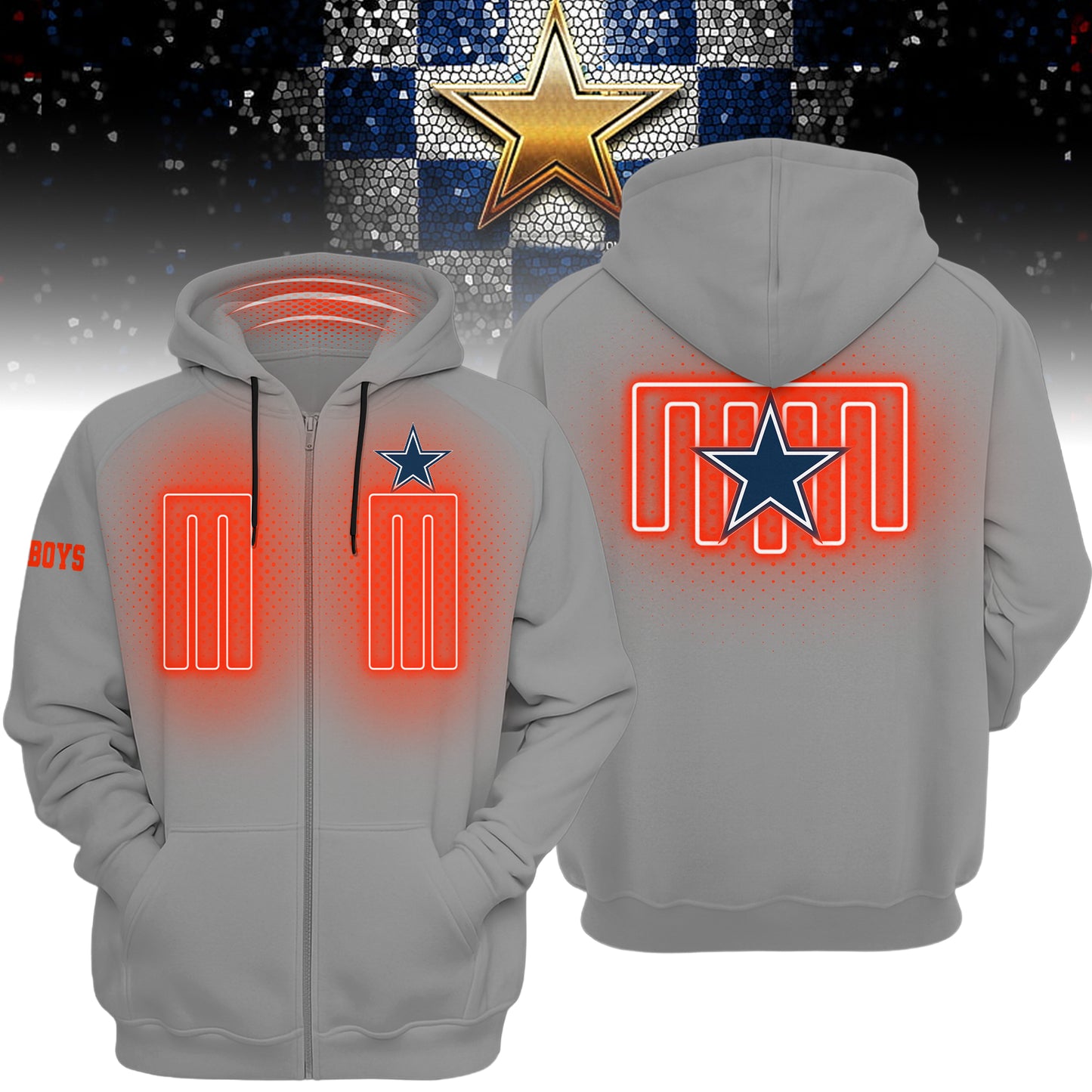 Dallas Cowboys | Premium NFL Heated Zip Hoodie | KE94