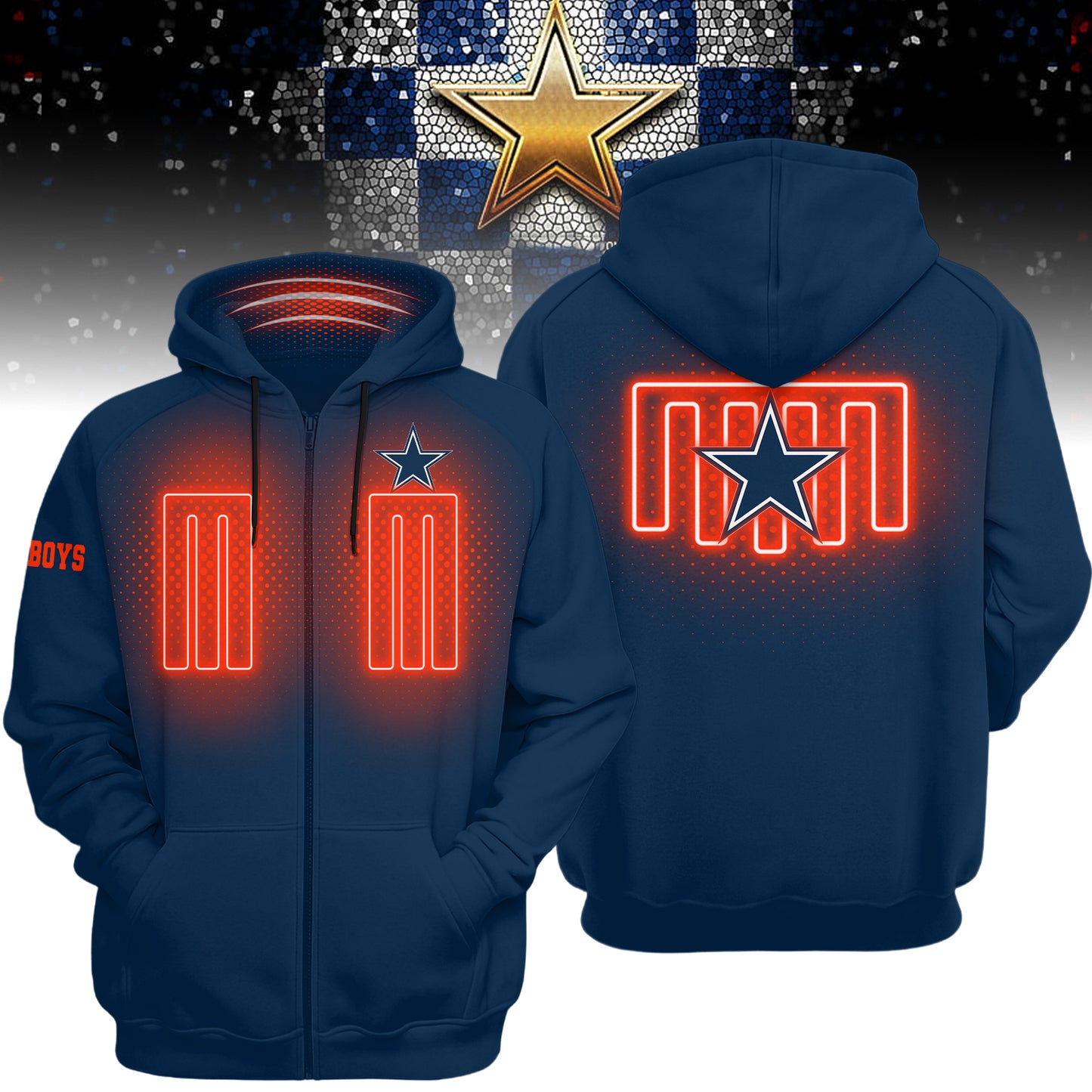 Dallas Cowboys | Premium NFL Heated Zip Hoodie | KE94