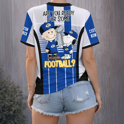 Los Angeles Rams | Premium Super Bowl x Peanut V-neck Baseball Jersey | WJ78