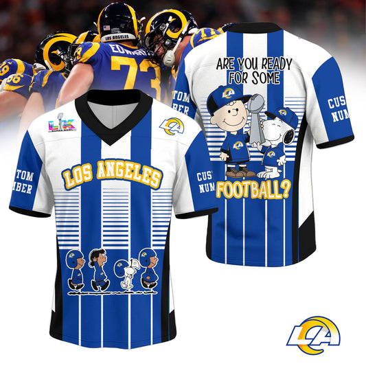 Los Angeles Rams | Premium Super Bowl x Peanut V-neck Baseball Jersey | WJ78