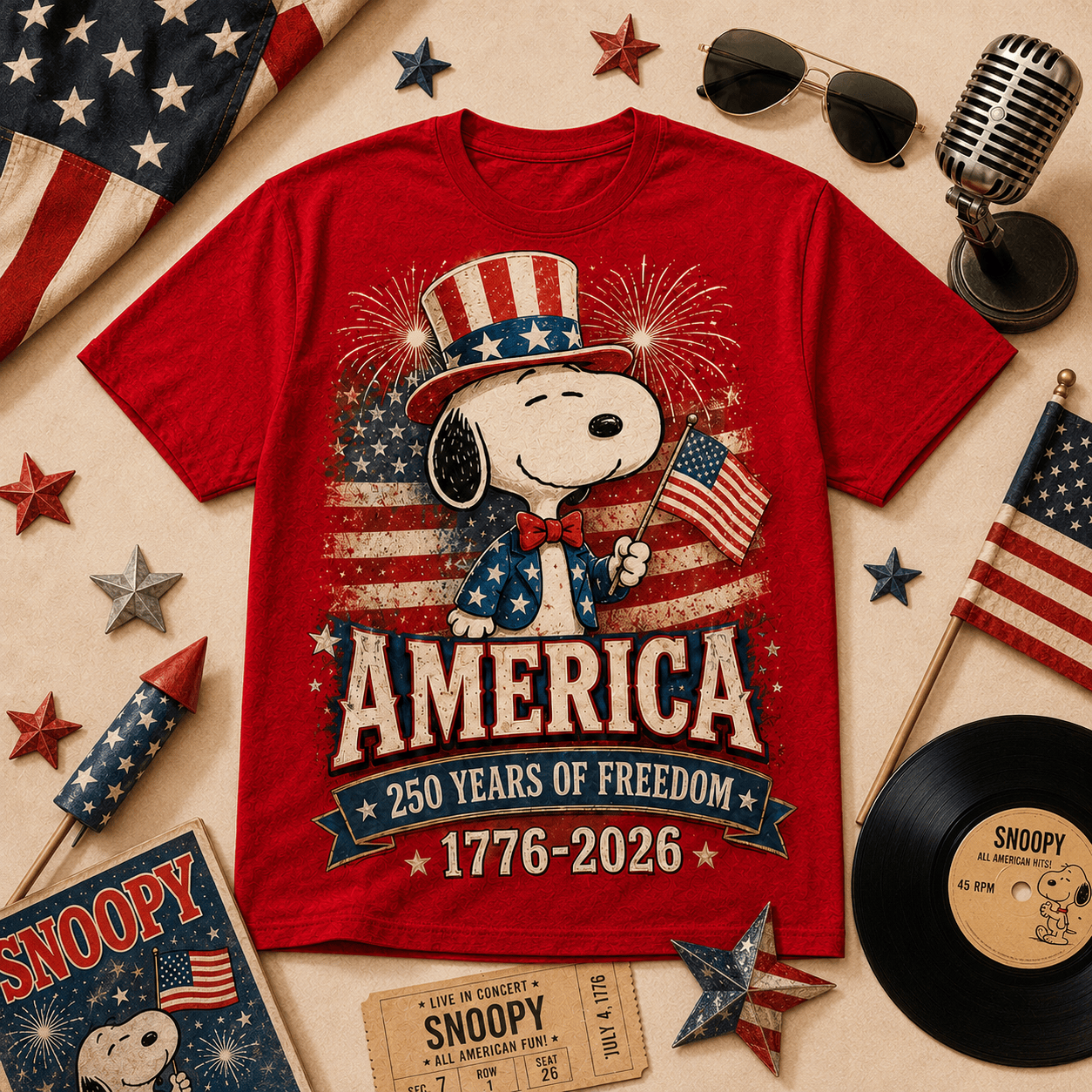 Premium SNPY America 250 Years of Freedom Tribute T-Shirt TD | TA47
