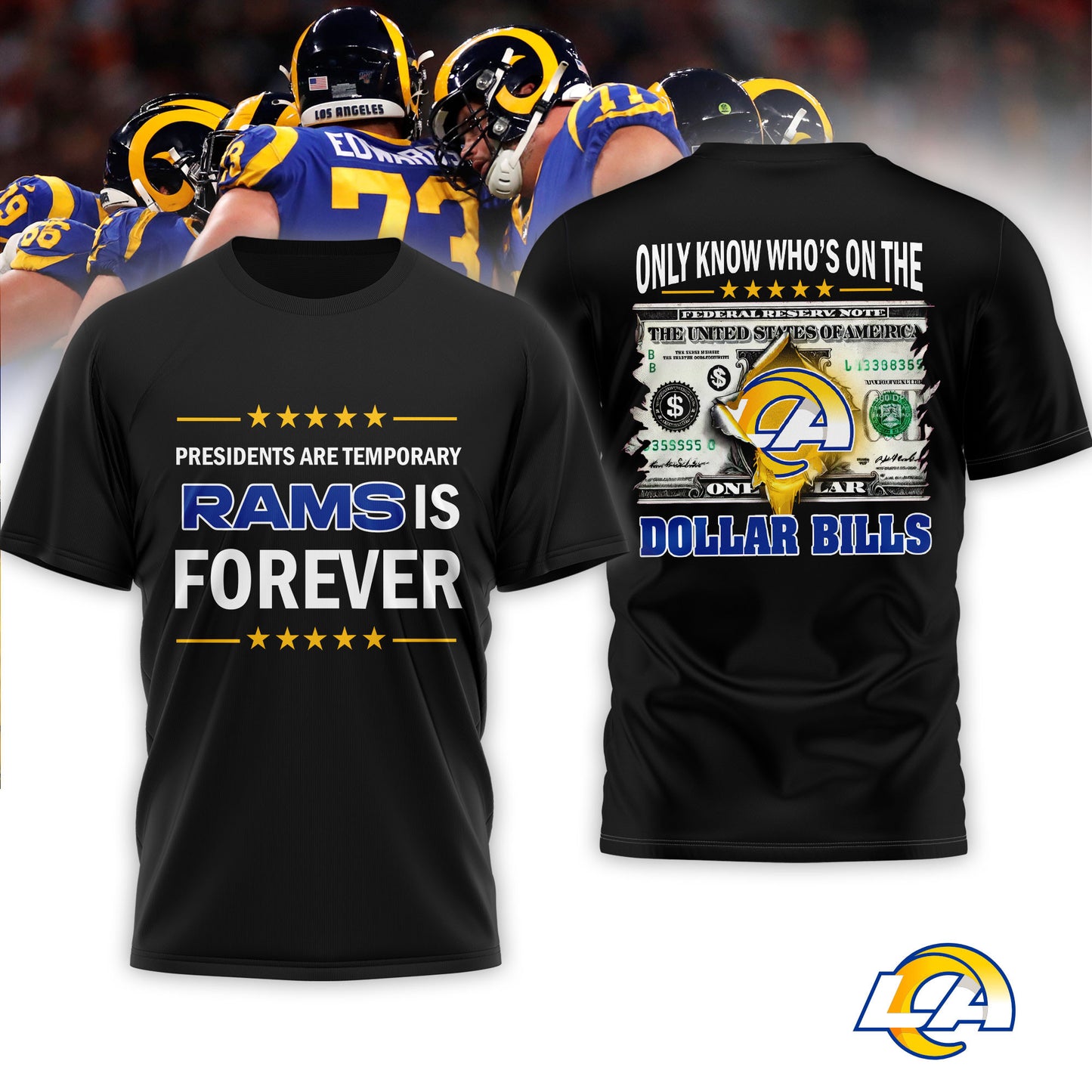 Los Angeles Rams | Premium NFL Dollar Bill T-shirt | KS31
