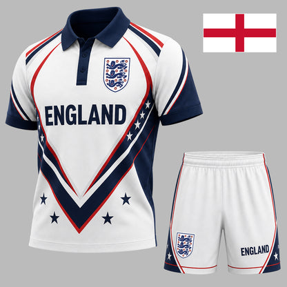 England | Premium WC26 National Pride Performance Polo & Shorts Set TD | WN99