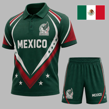 Mexico | Premium WC26 National Pride Performance Polo & Shorts Set TD | EN54