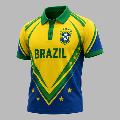 Brazil | Premium WC26 National Pride Performance Polo & Shorts Set TD | JK30