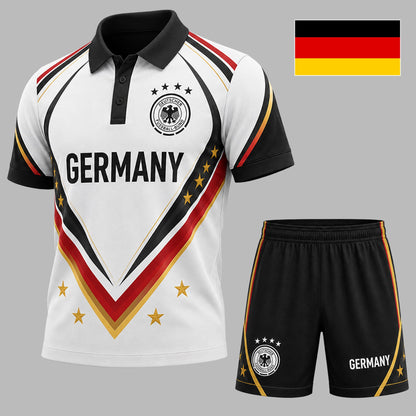 Germany | Premium WC26 National Pride Performance Polo & Shorts Set TD | PF84