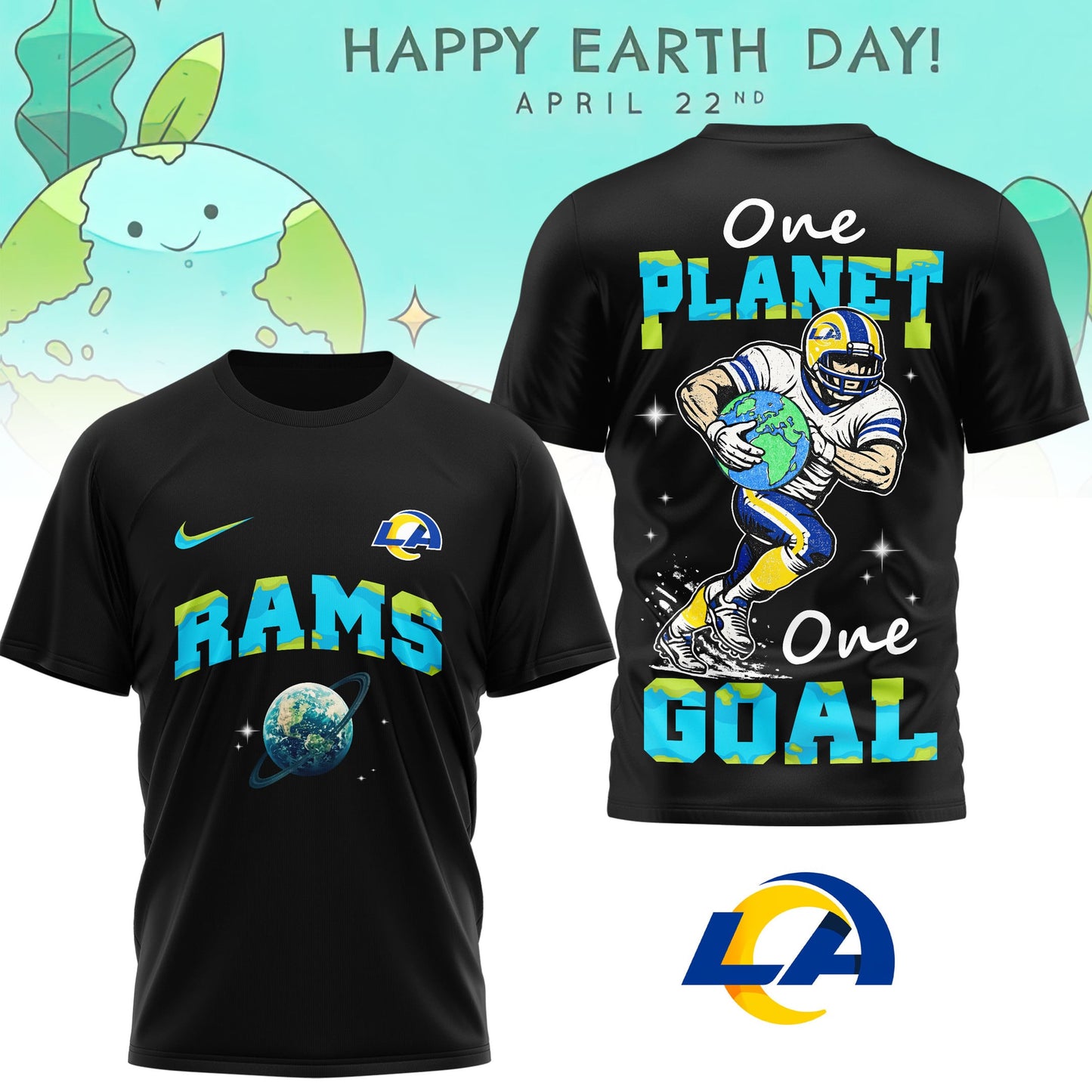 Los Angeles Rams | Premium NFL x Earth Day 3D Shirt | VP56