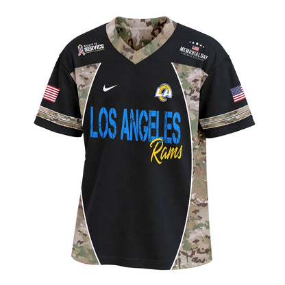 Los Angeles Rams | Premium NFL Memorial Day V-neck Baseball Jersey | QJ63