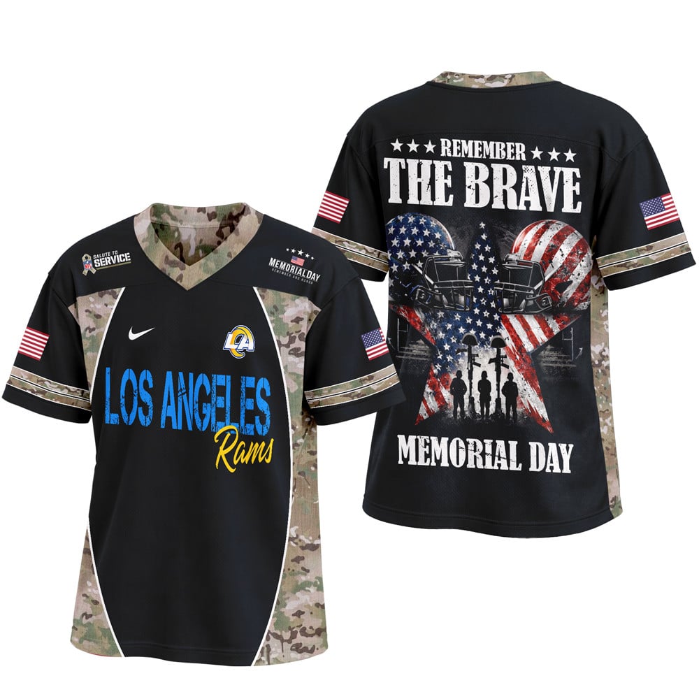 Los Angeles Rams | Premium NFL Memorial Day V-neck Baseball Jersey | QJ63