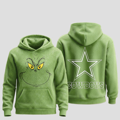 Dallas Cowboys | Premium NFL Grinch Christmas Hoodie | GR55