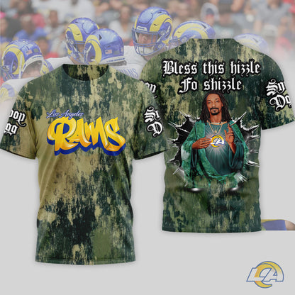 Los Angeles Rams | Premium NFL Snoop Dogg Bless this hizzle fo shizzle 3D Shirt | LO67