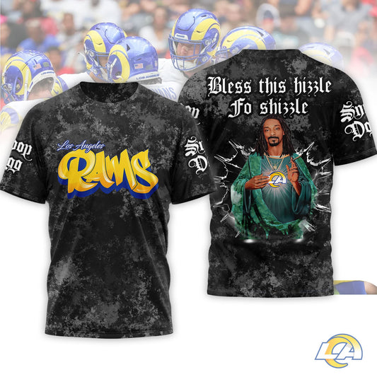 Los Angeles Rams | Premium NFL Snoop Dogg Bless this hizzle fo shizzle 3D Shirt | LO67