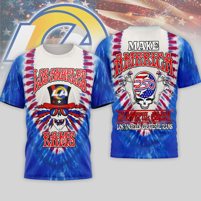 Los Angeles Rams | Premium NFL Grateful Dead 250 Years Of America 3D Shirt | JG52