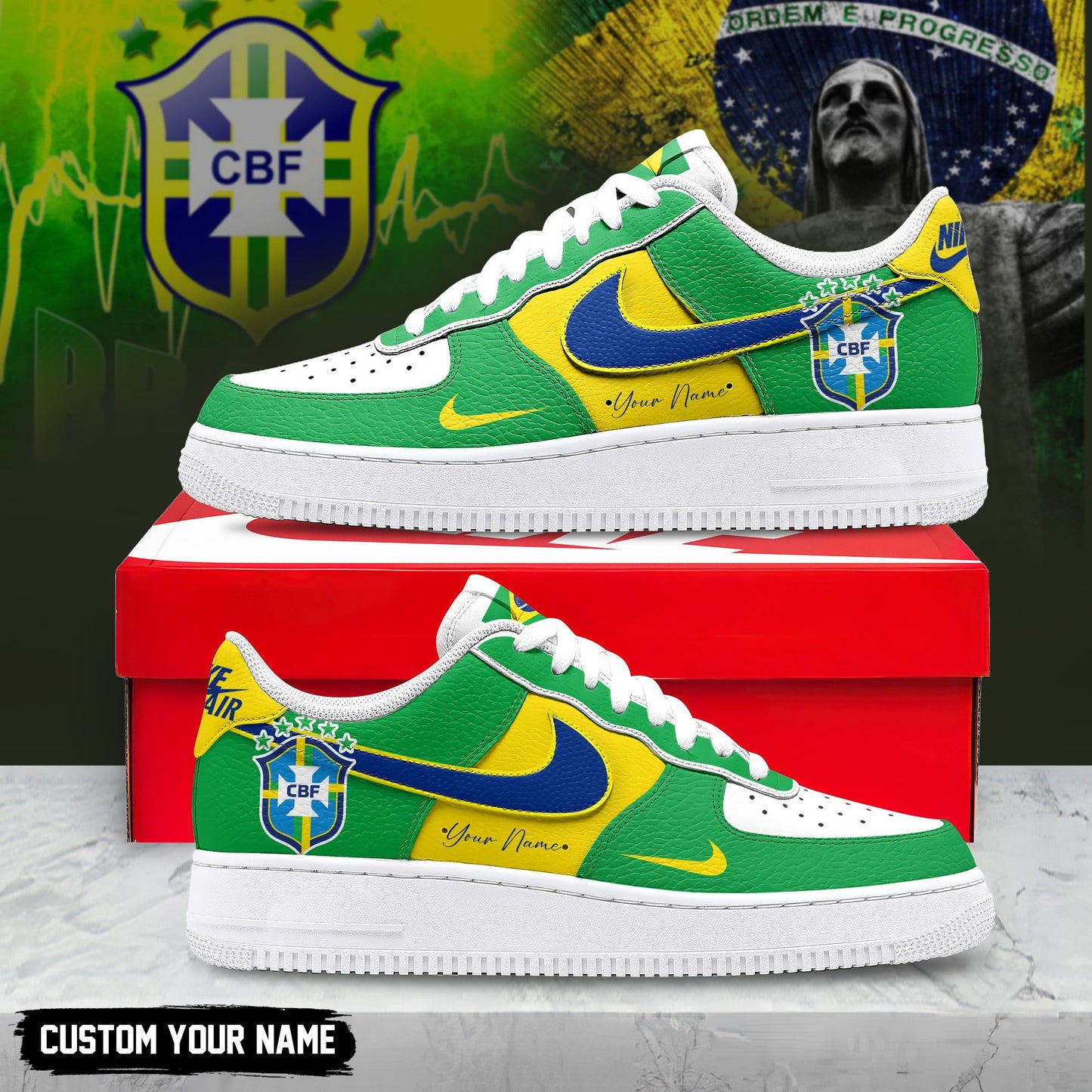 Brazil | Premium WC26 Custom AF1 Shoes TD | RV93
