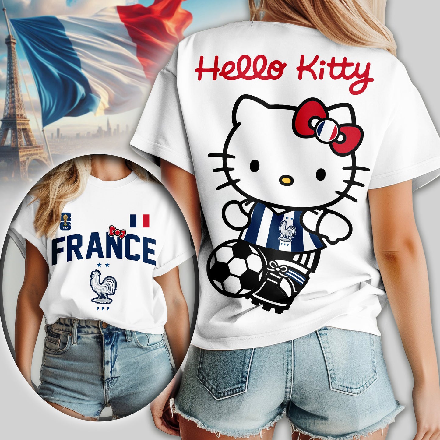 France - Premium WC26 Hello Kitty Women Shirt TD | IG34