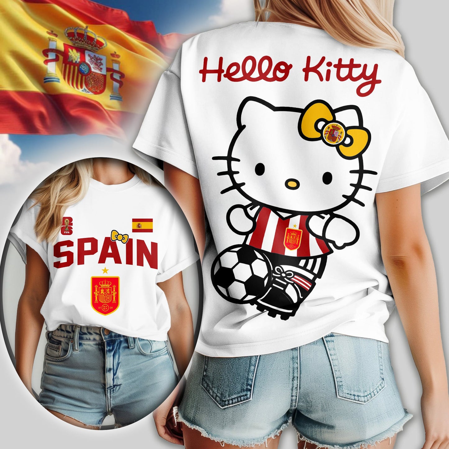 Spain | Premium WC26 Hello Kitty Women Shirt TD | VW97