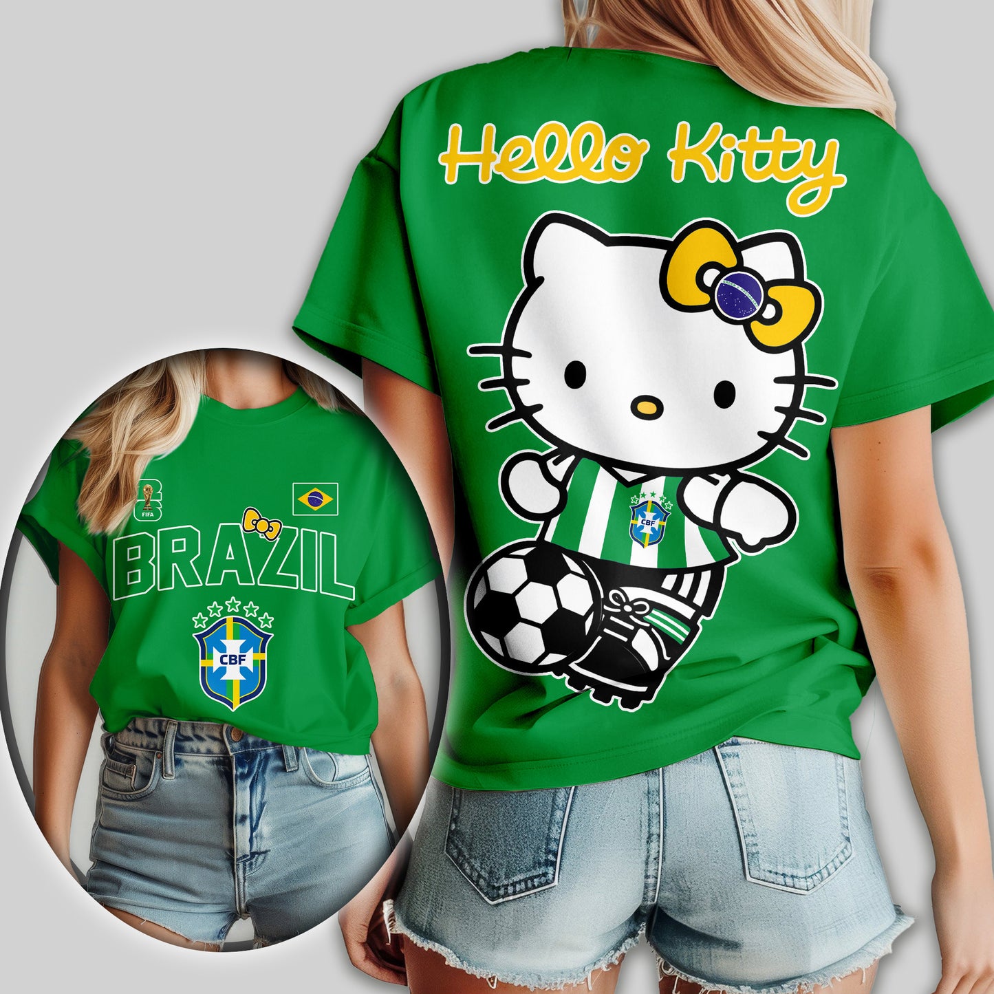 Brazil | Premium WC26 Hello Kitty Women Shirt TD | JP19