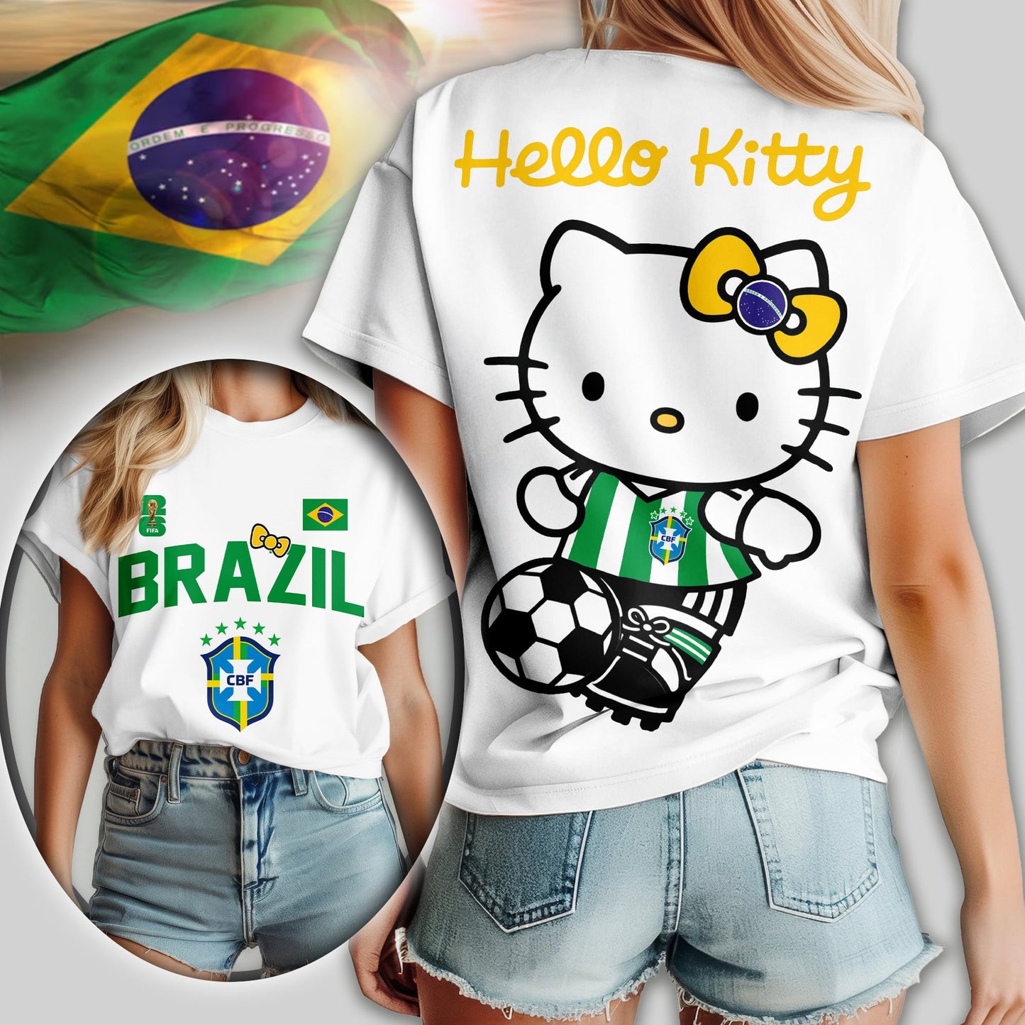 Brazil | Premium WC26 Hello Kitty Women Shirt TD | JP19