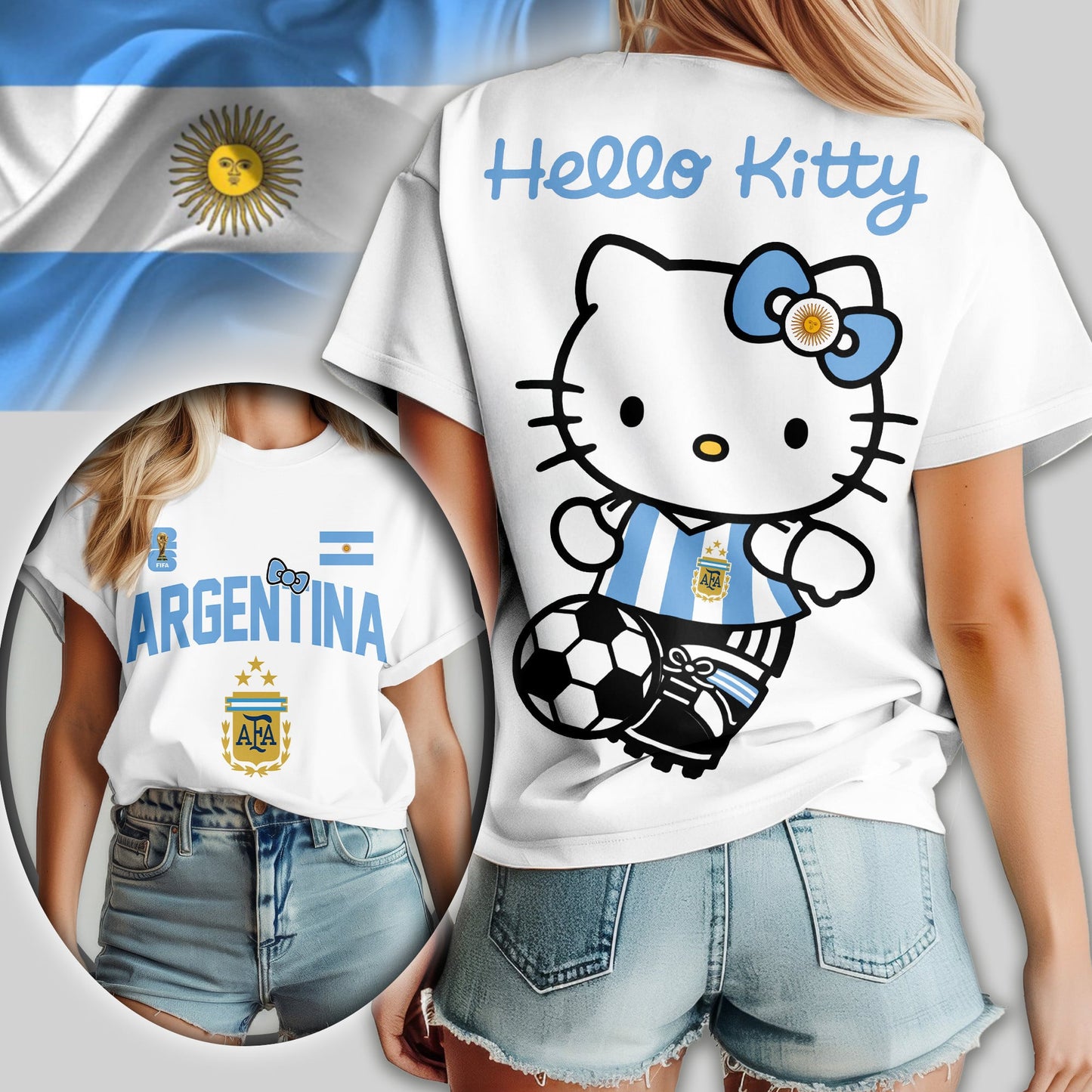 Argentina | Premium WC26 Hello Kitty Women Shirt TD | OR45