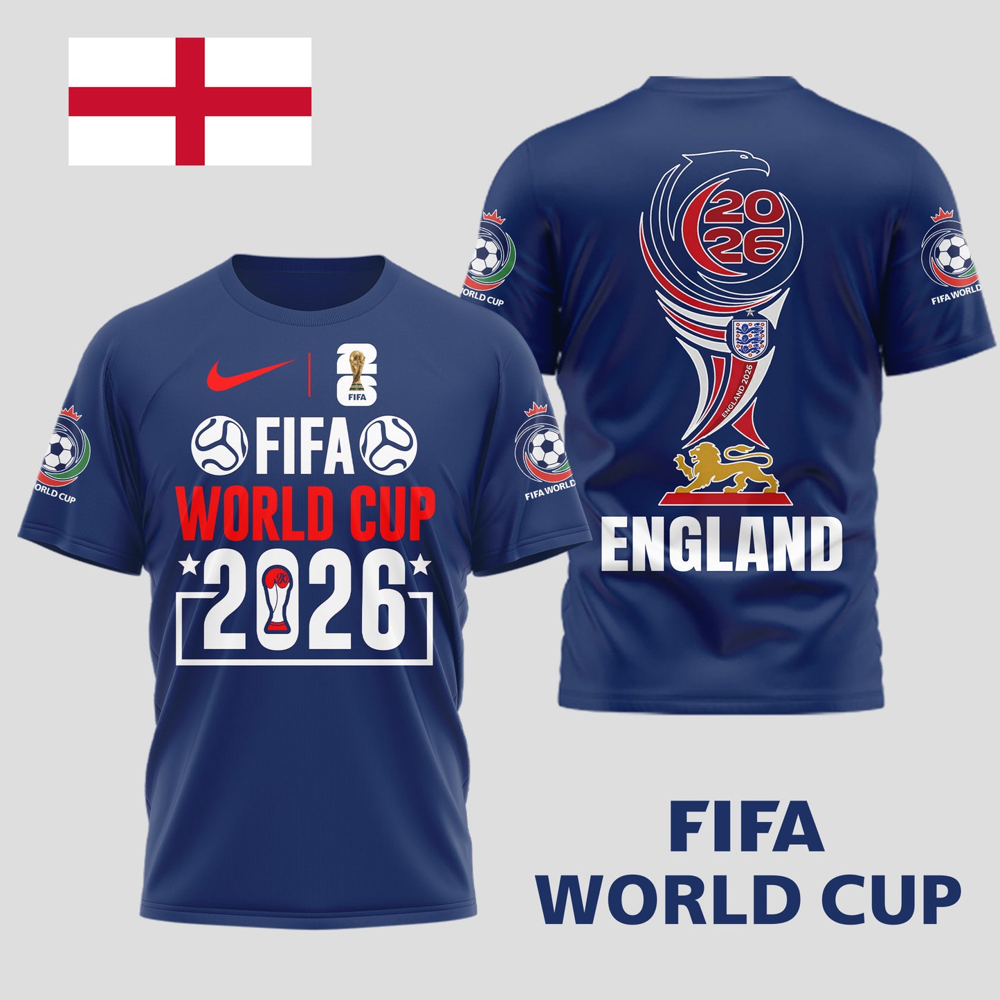England | Premium World Cup Spirit 2026 WC26 3D T-Shirt TD | WT66