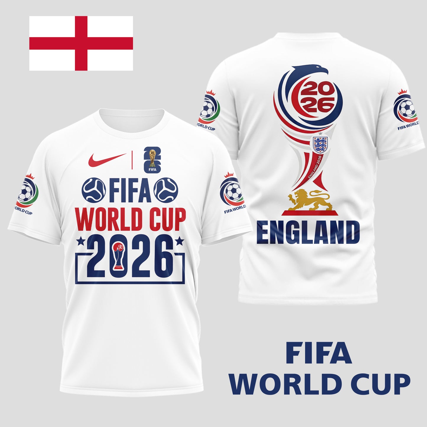 England | Premium World Cup Spirit 2026 WC26 3D T-Shirt TD | WT66