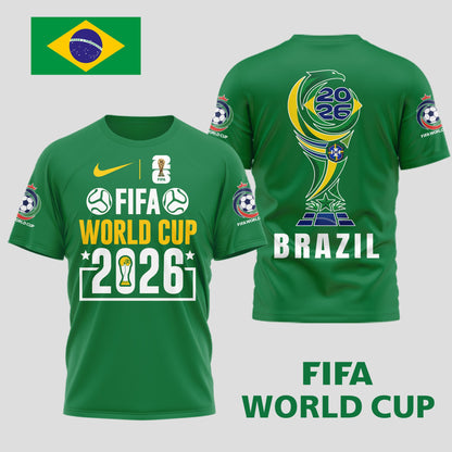 Brazil | Premium World Cup Spirit 2026 WC26 3D T-Shirt TD | SQ27